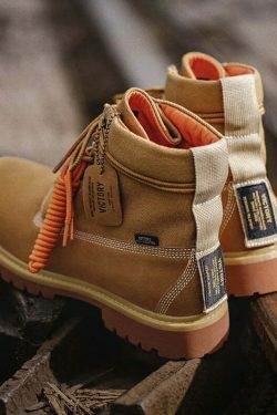 Coquette Aesthetic Tan Worker Boots - Y2K Fashion Statement for Women