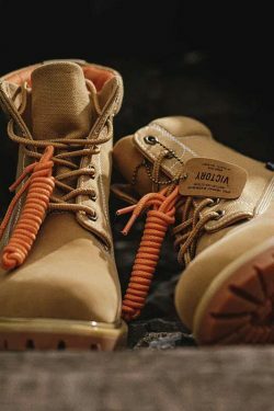 Coquette Aesthetic Tan Worker Boots - Y2K Fashion Statement for Women