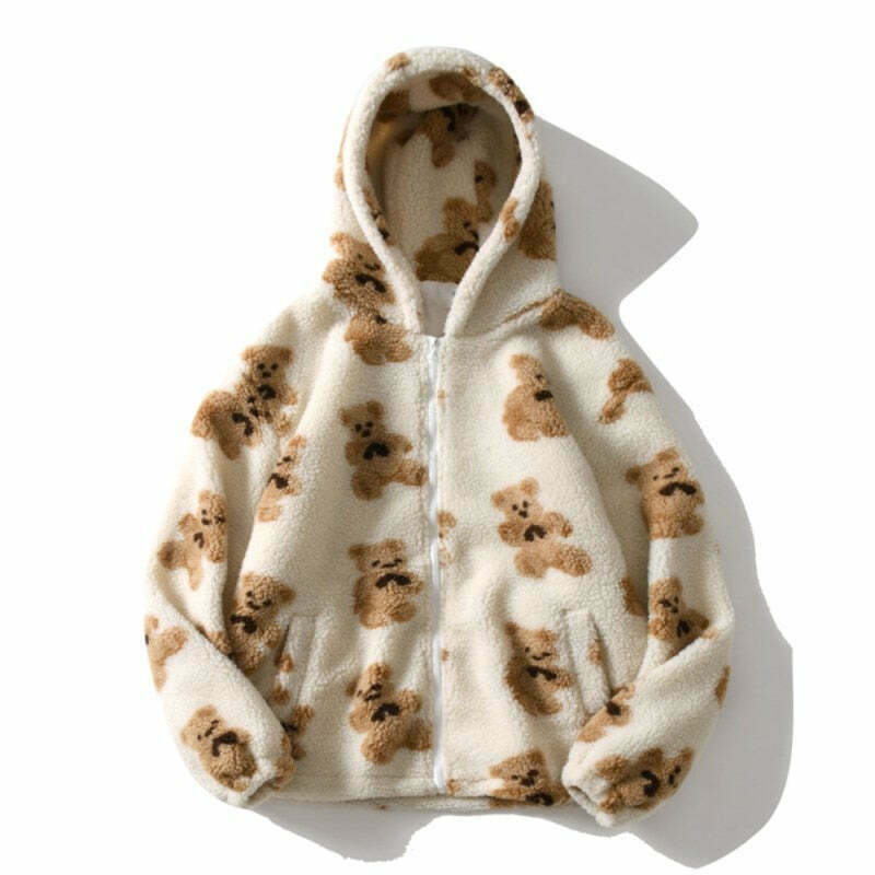 Coquette Aesthetic Teddy-Beddy Plush Zipper Hoodie Coquette Aesthetic Teddy-Beddy Plush Zipper Hoodie