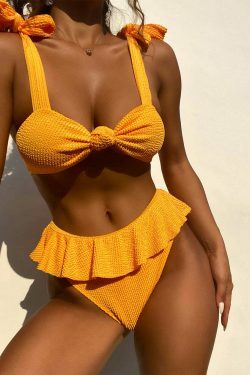 Coquette Aesthetic Tether Bow High Waist Beach Bikini - Y2K Fashion for Women