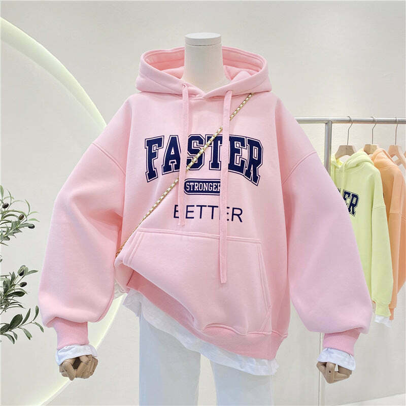 Coquette Aesthetic Thickened Letter Hoodie - Y2K Fashion Women's Clothing Coquette Aesthetic Thickened Letter Hoodie - Y2K Fashion Women's Clothing