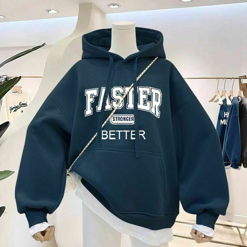 Coquette Aesthetic Thickened Letter Hoodie - Y2K Fashion Women's Clothing Coquette Aesthetic Thickened Letter Hoodie - Y2K Fashion Women's Clothing