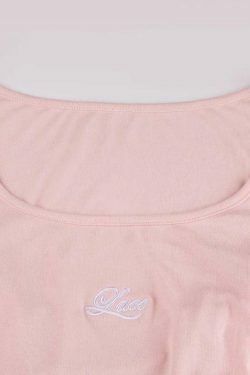 Coquette Aesthetic Tie-Back Embroidered Long Sleeve Tee in Y2K Fashion