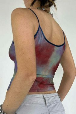 Coquette Aesthetic Tie-Dye Whirl Cami - Y2K Fashion Top