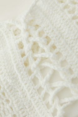 Coquette Aesthetic Tie Front Crochet Knit Tube Top