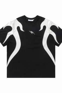 Coquette Aesthetic Tribal Spliced T-Shirt for Y2K Fashion Enthusiasts