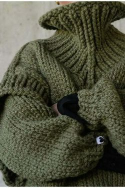 Coquette Aesthetic Turtleneck Knitted Pullover for Y2K Fashionistas