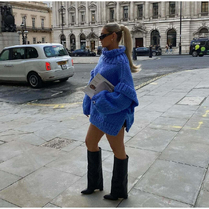 Coquette Aesthetic Turtleneck Knitted Pullover for Y2K Fashionistas Coquette Aesthetic Turtleneck Knitted Pullover for Y2K Fashionistas