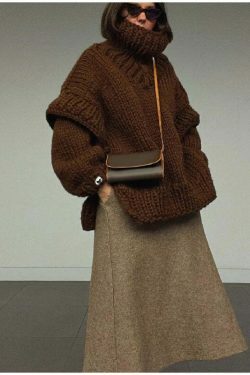 Coquette Aesthetic Turtleneck Knitted Pullover for Y2K Fashionistas