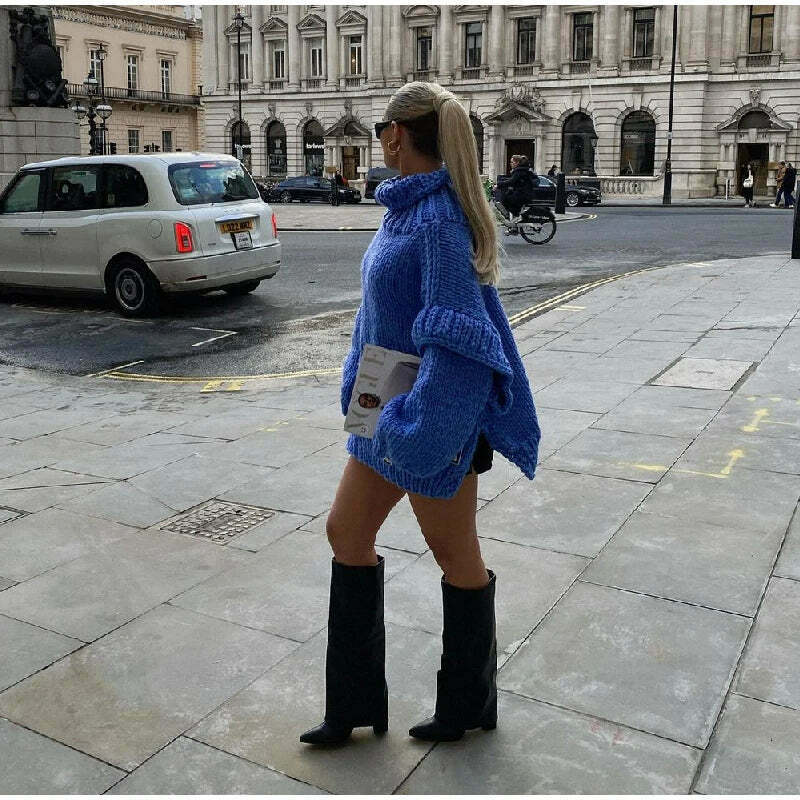 Coquette Aesthetic Turtleneck Knitted Pullover for Y2K Fashionistas Coquette Aesthetic Turtleneck Knitted Pullover for Y2K Fashionistas