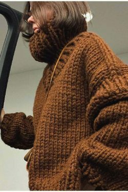 Coquette Aesthetic Turtleneck Knitted Pullover for Y2K Fashionistas