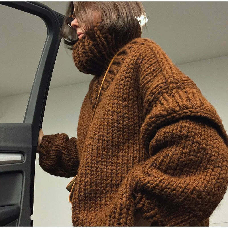 Coquette Aesthetic Turtleneck Knitted Pullover for Y2K Fashionistas Coquette Aesthetic Turtleneck Knitted Pullover for Y2K Fashionistas