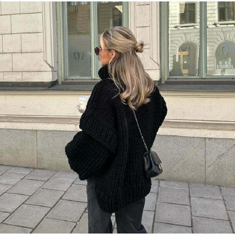 Coquette Aesthetic Turtleneck Knitted Pullover for Y2K Fashionistas Coquette Aesthetic Turtleneck Knitted Pullover for Y2K Fashionistas