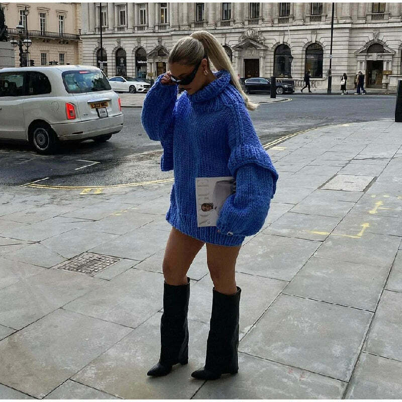 Coquette Aesthetic Turtleneck Knitted Pullover for Y2K Fashionistas Coquette Aesthetic Turtleneck Knitted Pullover for Y2K Fashionistas