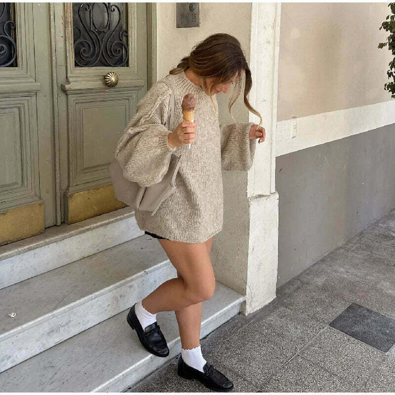 Coquette Aesthetic Turtleneck Tranquility Jumper - Y2K Fashion for Women, Grunge Style, Cute Tops