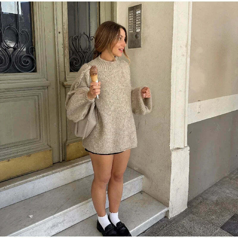 Coquette Aesthetic Turtleneck Tranquility Jumper - Y2K Fashion for Women, Grunge Style, Cute Tops