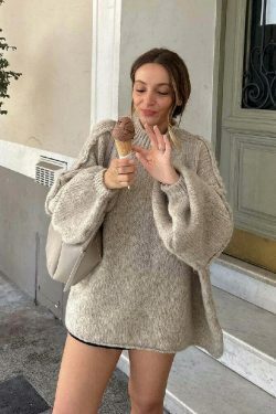 Coquette Aesthetic Turtleneck Tranquility Jumper - Y2K Fashion for Women, Grunge Style, Cute Tops