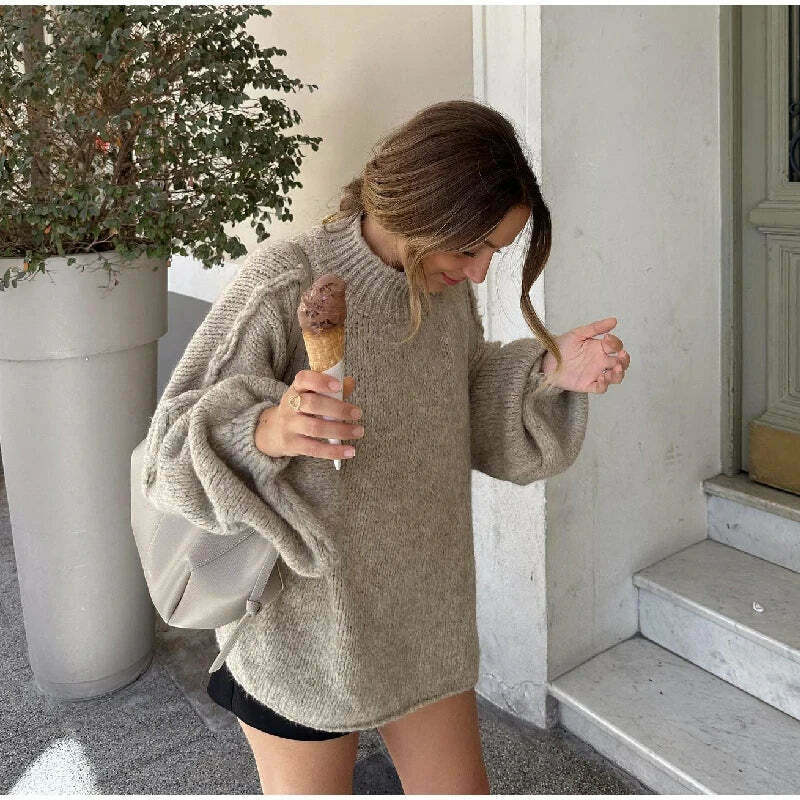 Coquette Aesthetic Turtleneck Tranquility Jumper - Y2K Fashion for Women, Grunge Style, Cute Tops