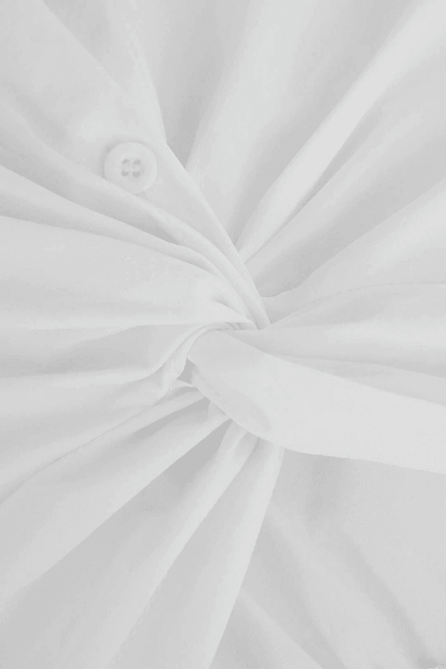 Coquette Aesthetic Twist Detail Cropped Shirt - Y2K Fashion Twist for Women's Niche Style Coquette Aesthetic Twist Detail Cropped Shirt - Y2K Fashion Twist for Women's Niche Style