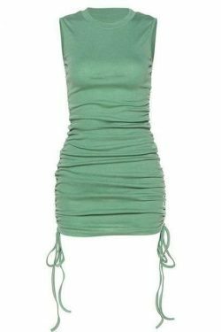 Coquette Aesthetic Two-Sided Tie Ruched Mini Dress