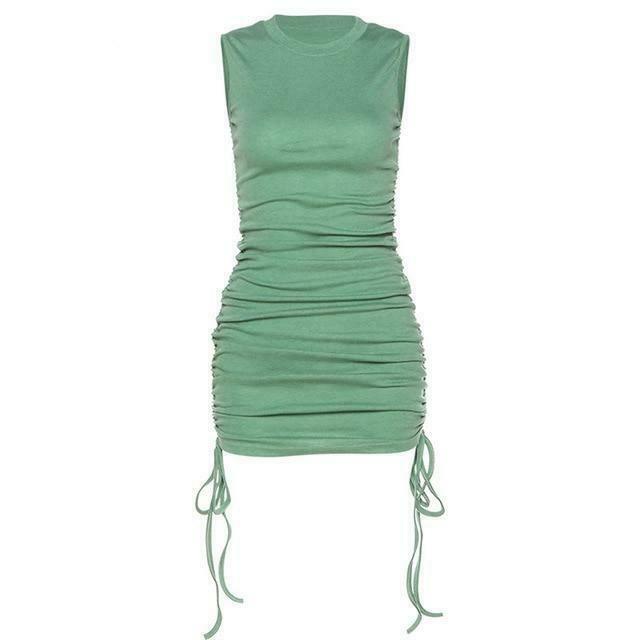 Coquette Aesthetic Two-Sided Tie Ruched Mini Dress Coquette Aesthetic Two-Sided Tie Ruched Mini Dress