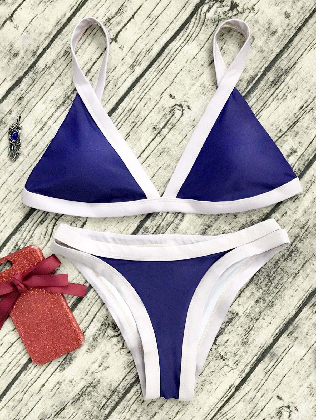 Coquette Aesthetic Two Tone Padded Swimsuit - Y2K Fashion Swimwear Coquette Aesthetic Two Tone Padded Swimsuit - Y2K Fashion Swimwear