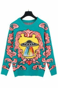 Coquette Aesthetic UFO Clouds Sweater for a Dreamy Fall Look