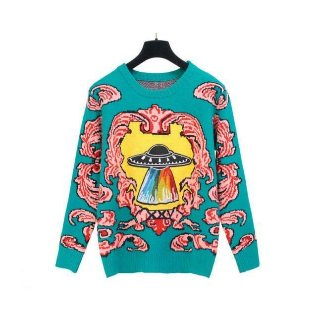 Coquette Aesthetic UFO Clouds Sweater for a Dreamy Fall Look Coquette Aesthetic UFO Clouds Sweater for a Dreamy Fall Look