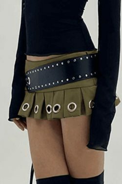 Coquette Aesthetic Ultra Short Low Waist Belt Mini Skirt