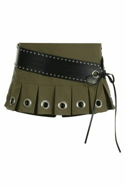 Coquette Aesthetic Ultra Short Low Waist Belt Mini Skirt