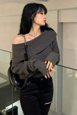 Coquette Aesthetic Urban Utopia Slash Neck Pullover