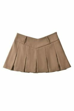 Coquette Aesthetic V-Cut Pleated Micro Mini Skirt
