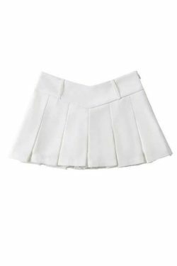 Coquette Aesthetic V-Cut Pleated Micro Mini Skirt