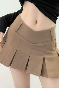 Coquette Aesthetic V-Cut Pleated Micro Mini Skirt