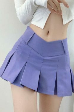 Coquette Aesthetic V-Cut Pleated Micro Mini Skirt