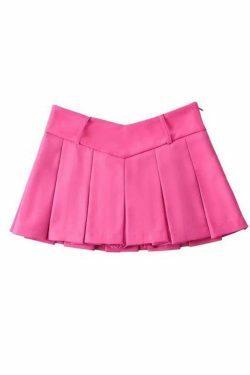 Coquette Aesthetic V-Cut Pleated Micro Mini Skirt