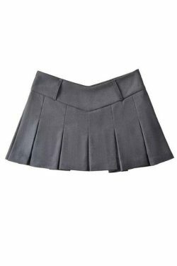 Coquette Aesthetic V-Cut Pleated Micro Mini Skirt