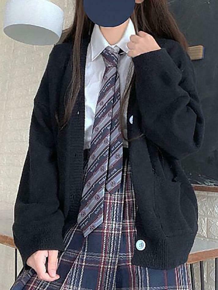 Coquette Aesthetic V-Neck Cardigan: Y2K Fashion with Grunge & Pastel Goth Vibes Coquette Aesthetic V-Neck Cardigan: Y2K Fashion with Grunge & Pastel Goth Vibes