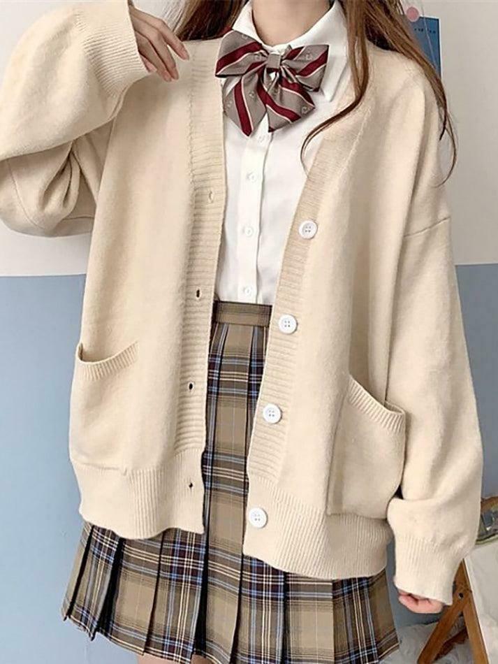 Coquette Aesthetic V-Neck Cardigan: Y2K Fashion with Grunge & Pastel Goth Vibes Coquette Aesthetic V-Neck Cardigan: Y2K Fashion with Grunge & Pastel Goth Vibes