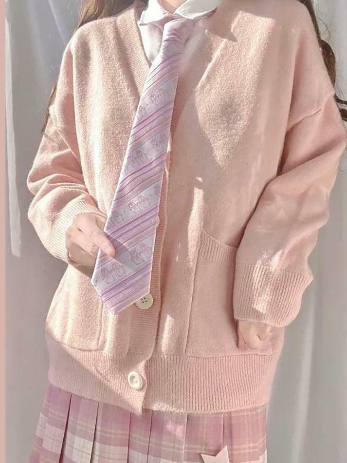 Coquette Aesthetic V-Neck Cardigan: Y2K Fashion with Grunge & Pastel Goth Vibes Coquette Aesthetic V-Neck Cardigan: Y2K Fashion with Grunge & Pastel Goth Vibes