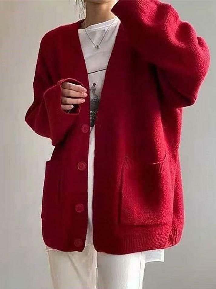 Coquette Aesthetic V-Neck Cardigan: Y2K Fashion with Grunge & Pastel Goth Vibes Coquette Aesthetic V-Neck Cardigan: Y2K Fashion with Grunge & Pastel Goth Vibes