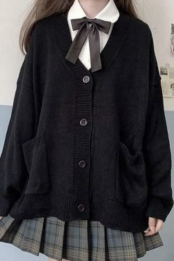 Coquette Aesthetic V-Neck Cardigan: Y2K Fashion with Grunge & Pastel Goth Vibes