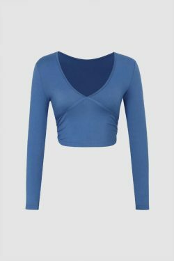 Coquette Aesthetic V-Neck Crop Top: Y2K Fashion with Grunge & Pastel Goth Vibes