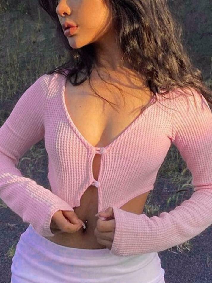 Coquette Aesthetic V-Neck Knit Sweater - Y2K Fashion Staple for Women's Unique Style Coquette Aesthetic V-Neck Knit Sweater - Y2K Fashion Staple for Women's Unique Style