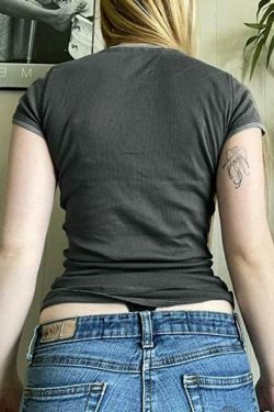 Coquette Aesthetic V-Neck Knit Top in Solid Color - Y2K Fashion Statement