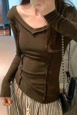 Coquette Aesthetic V-Neck Knit Top: Y2K Fashion, Grunge & Pastel Goth Vibes