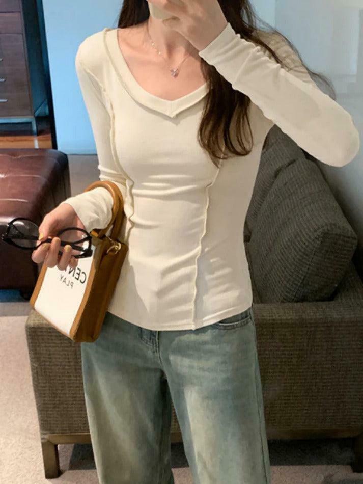 Coquette Aesthetic V-Neck Knit Top: Y2K Fashion, Grunge & Pastel Goth Vibes