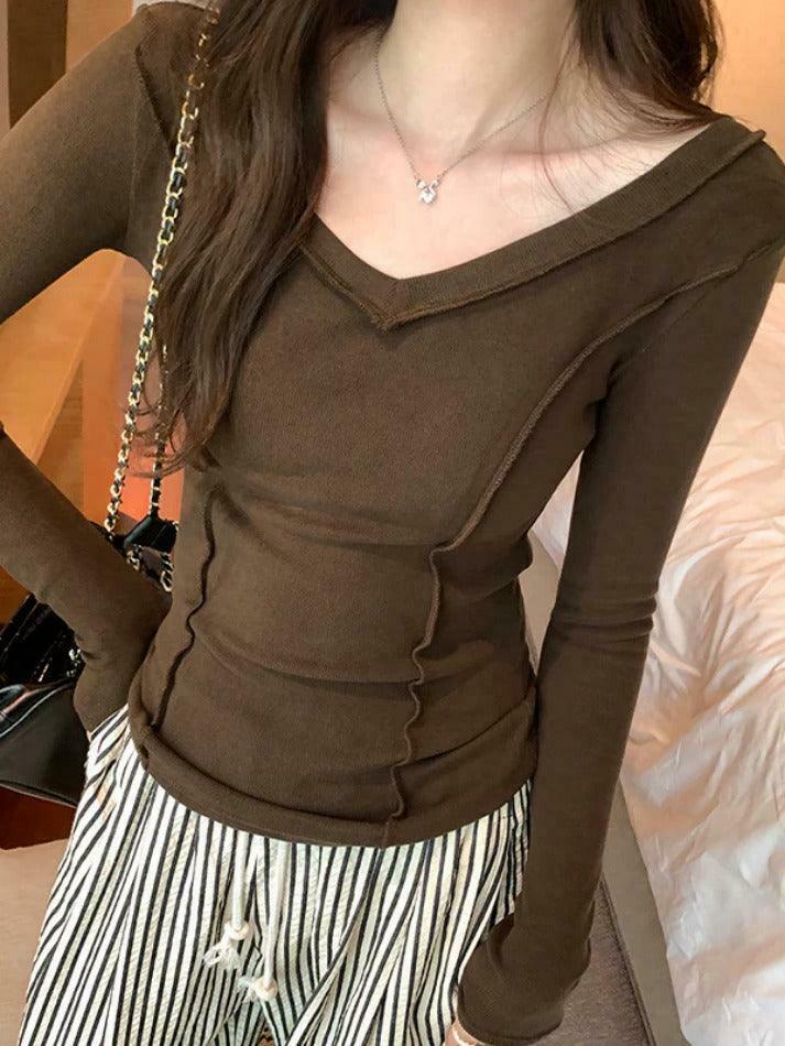 Coquette Aesthetic V-Neck Knit Top: Y2K Fashion, Grunge & Pastel Goth Vibes