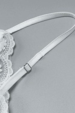 Coquette Aesthetic V-Neck Lace Embroidery Cami Top