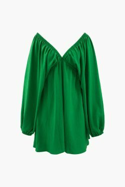 Coquette Aesthetic V-Neck Mini Dress with Puff Sleeves